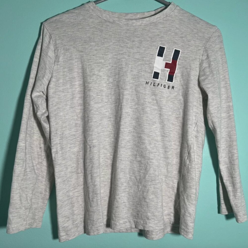 Tommy Hilfiger Boys Grey Long Sleeve T-Shirt Size M 12 - 14